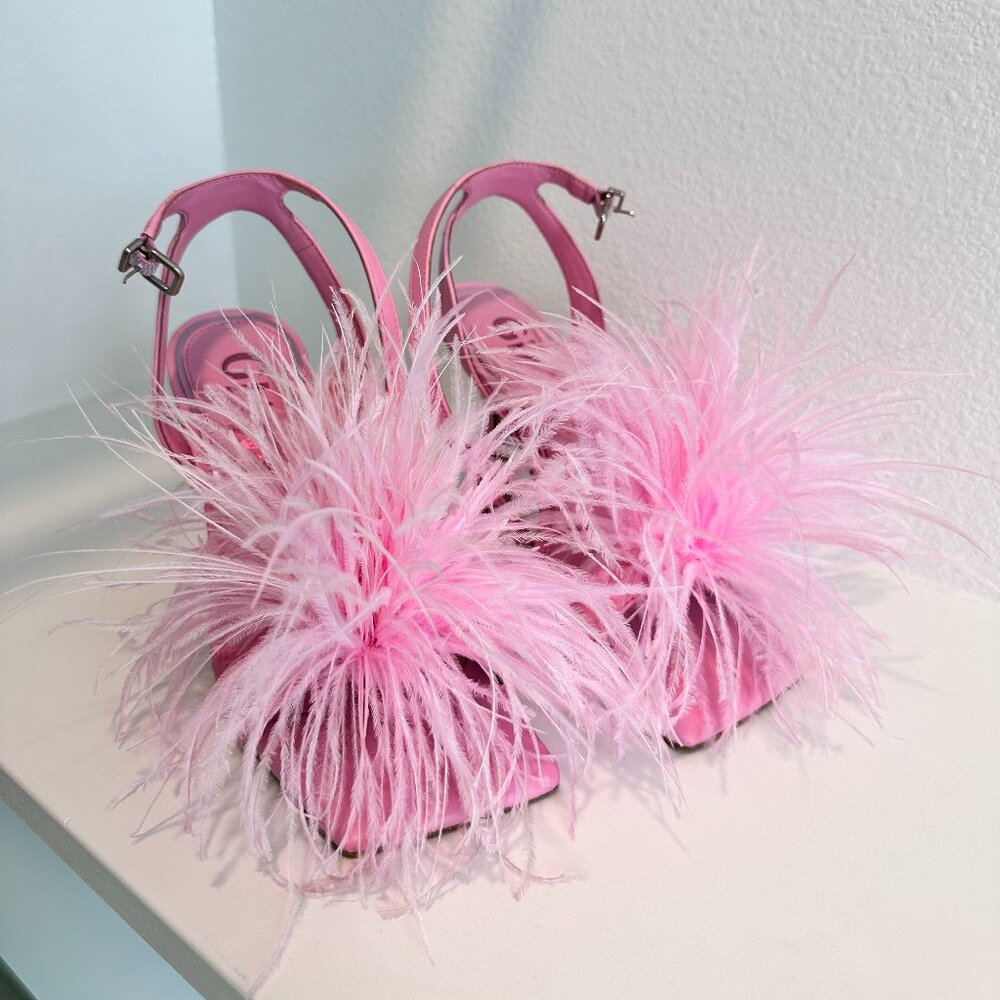 Pink Feathered Gianni Bini Heels